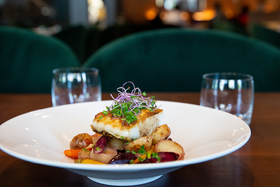 Ce Soir Brasserie’s Chilean Seabass with Grenobloise Sauce