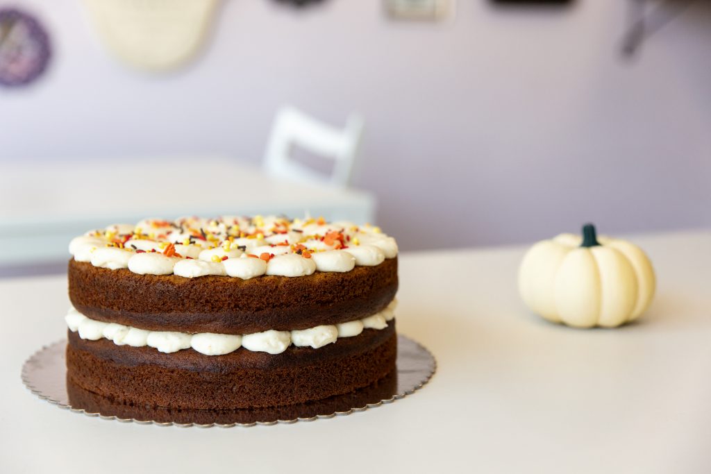 Pumpkin Cake with Brown Butter Cream Cheese Icing